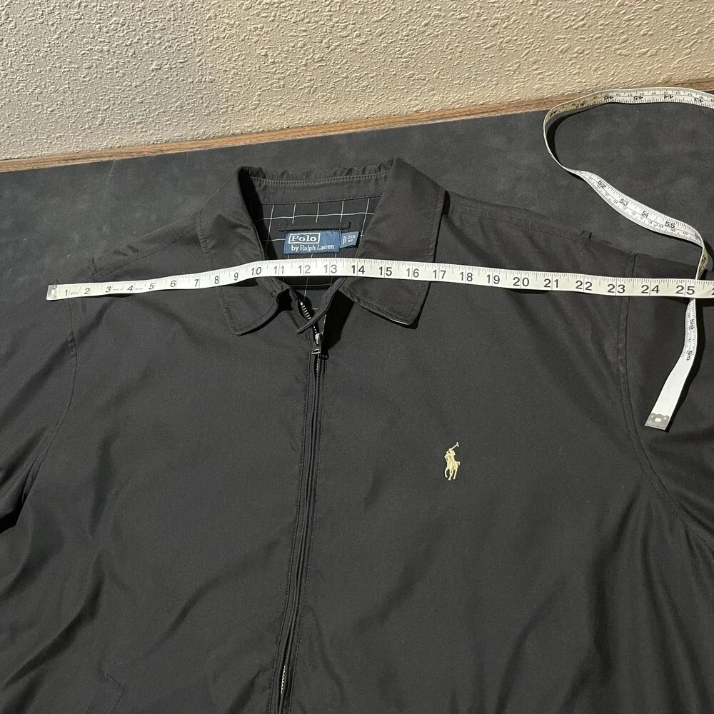 Polo Ralph Lauren Harrington Jacket Vintage 2XB Black Windbreaker Windowpane 90s